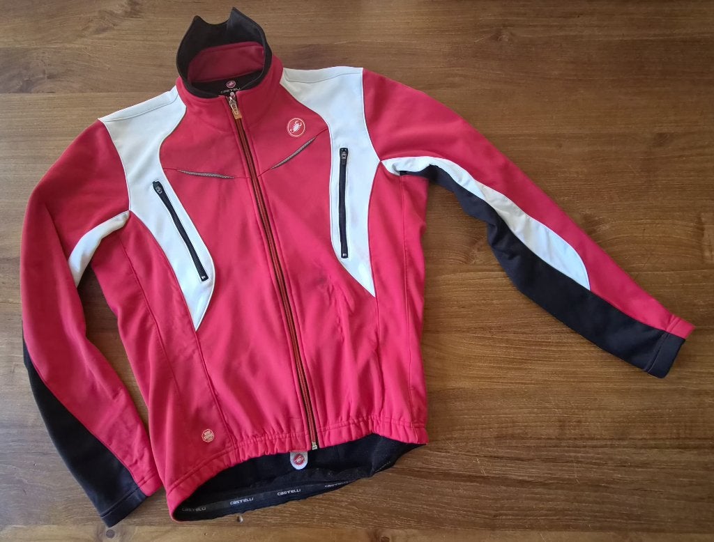 Castelli Fietsjack Maat L - Rood/Wit/Zwart, Castelli, Verzenden, Dames, Zo goed als nieuw