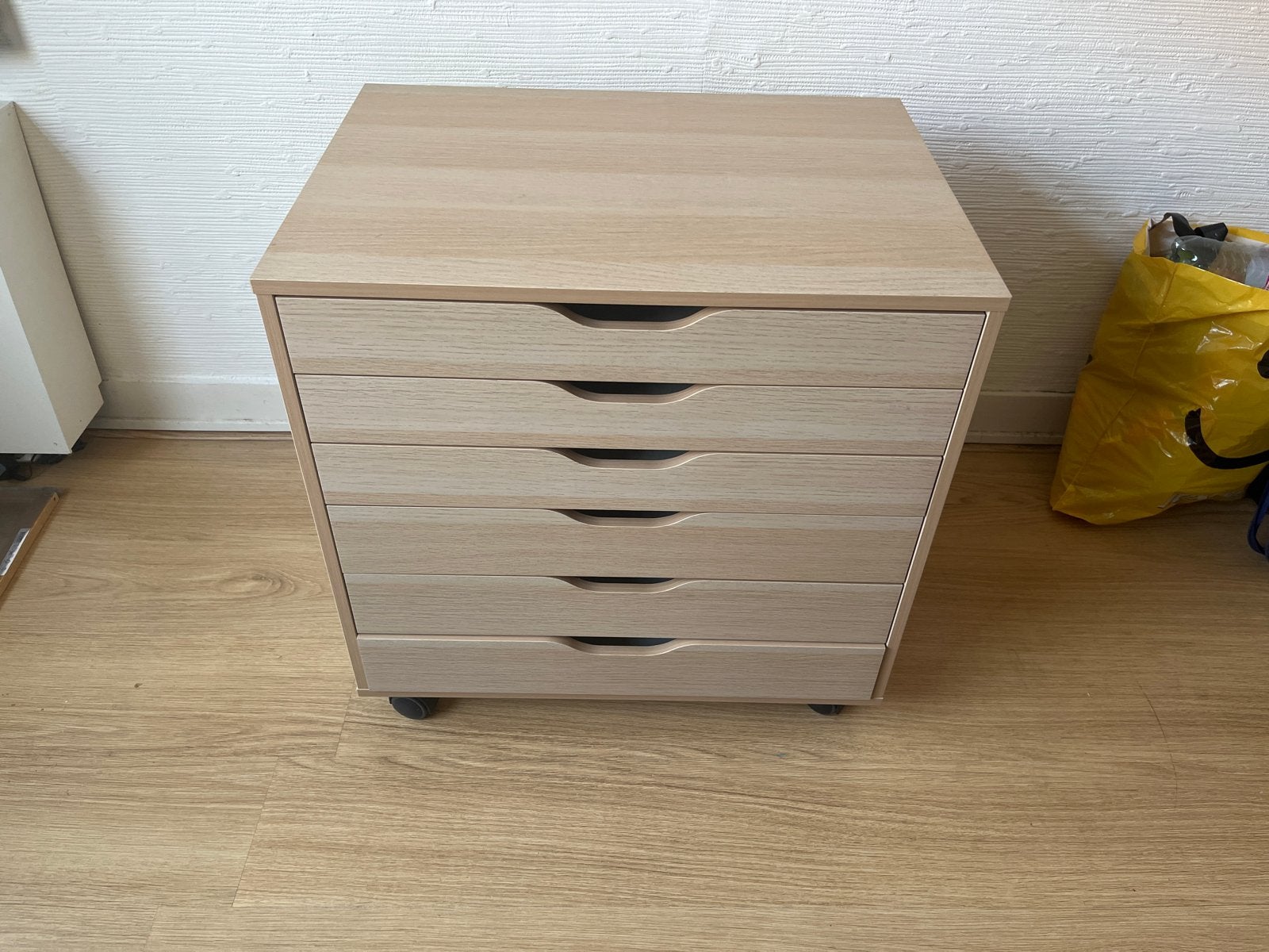IKEA Alex ladeblok met 6 laden - licht hout, Ophalen, Gebruikt, 5 laden of meer, 50 tot 100 cm