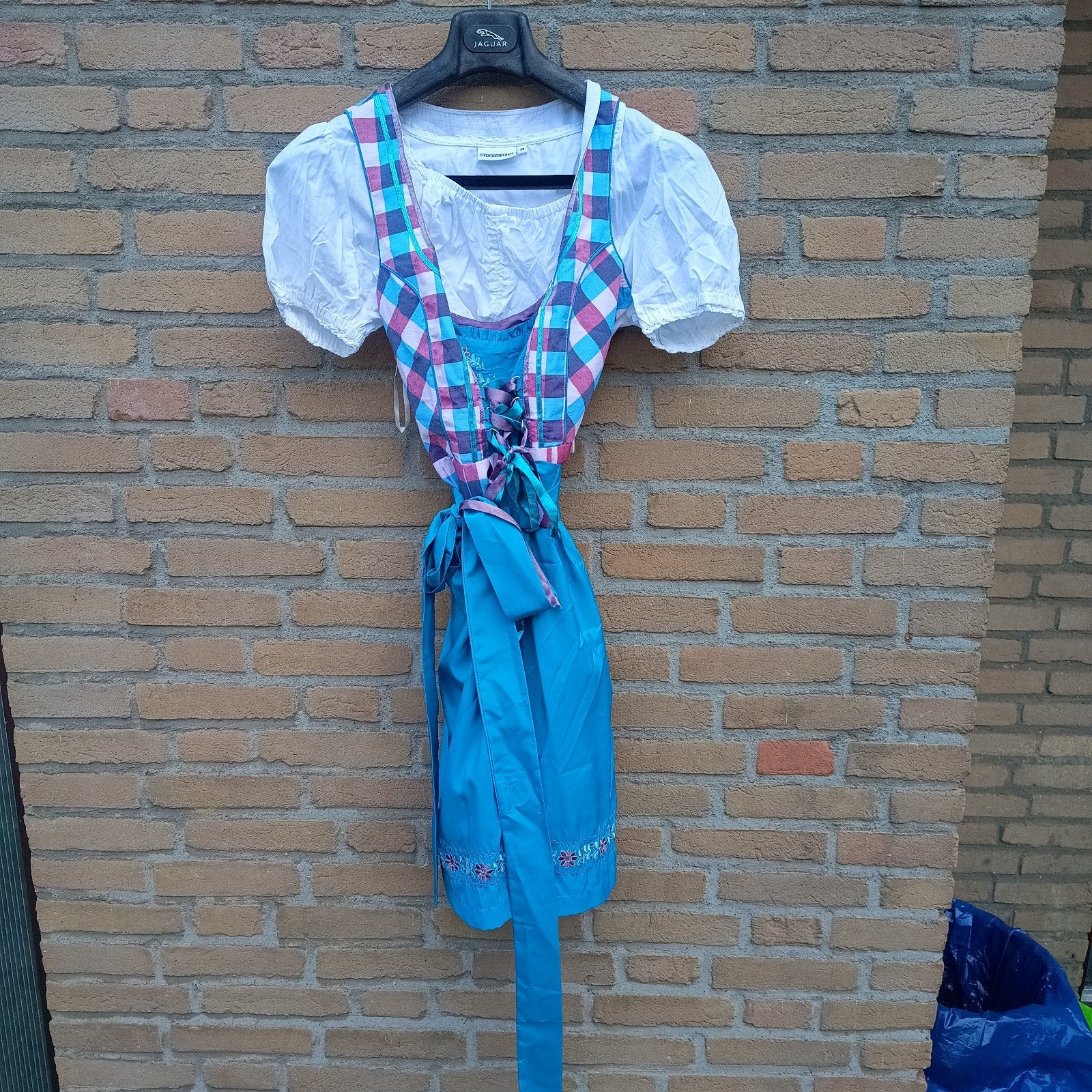 Dirndl 38 M set Lekra zgan blouse en schort Oktoberfest, Ophalen of Verzenden, Zo goed als nieuw, Maat 38/40 (M), Overige thema's