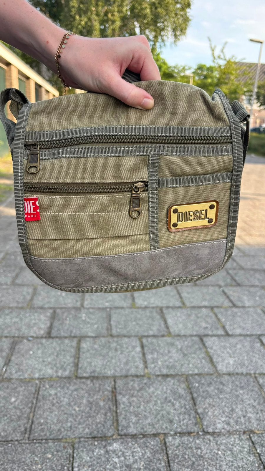 Vintage diesel tas, Verzenden, Gebruikt, Groen