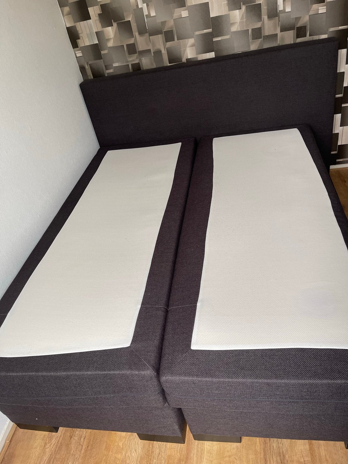 Zo goed als nieuw tweepersoons boxspring bed, Zwart, Tweepersoons, Ophalen of Verzenden, Zo goed als nieuw
