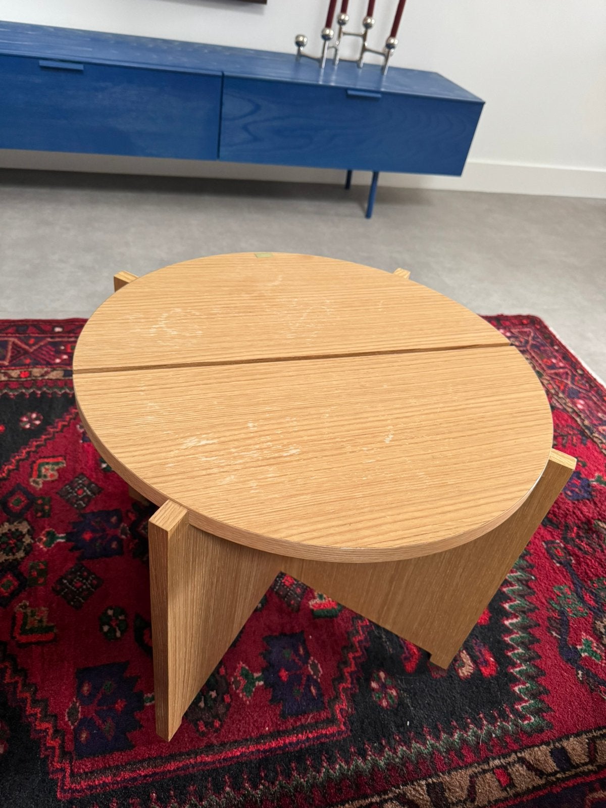 Hubsch hout bijzettafel model dash, Huis en Inrichting, Ophalen, Gebruikt, Rond, 50 tot 100 cm