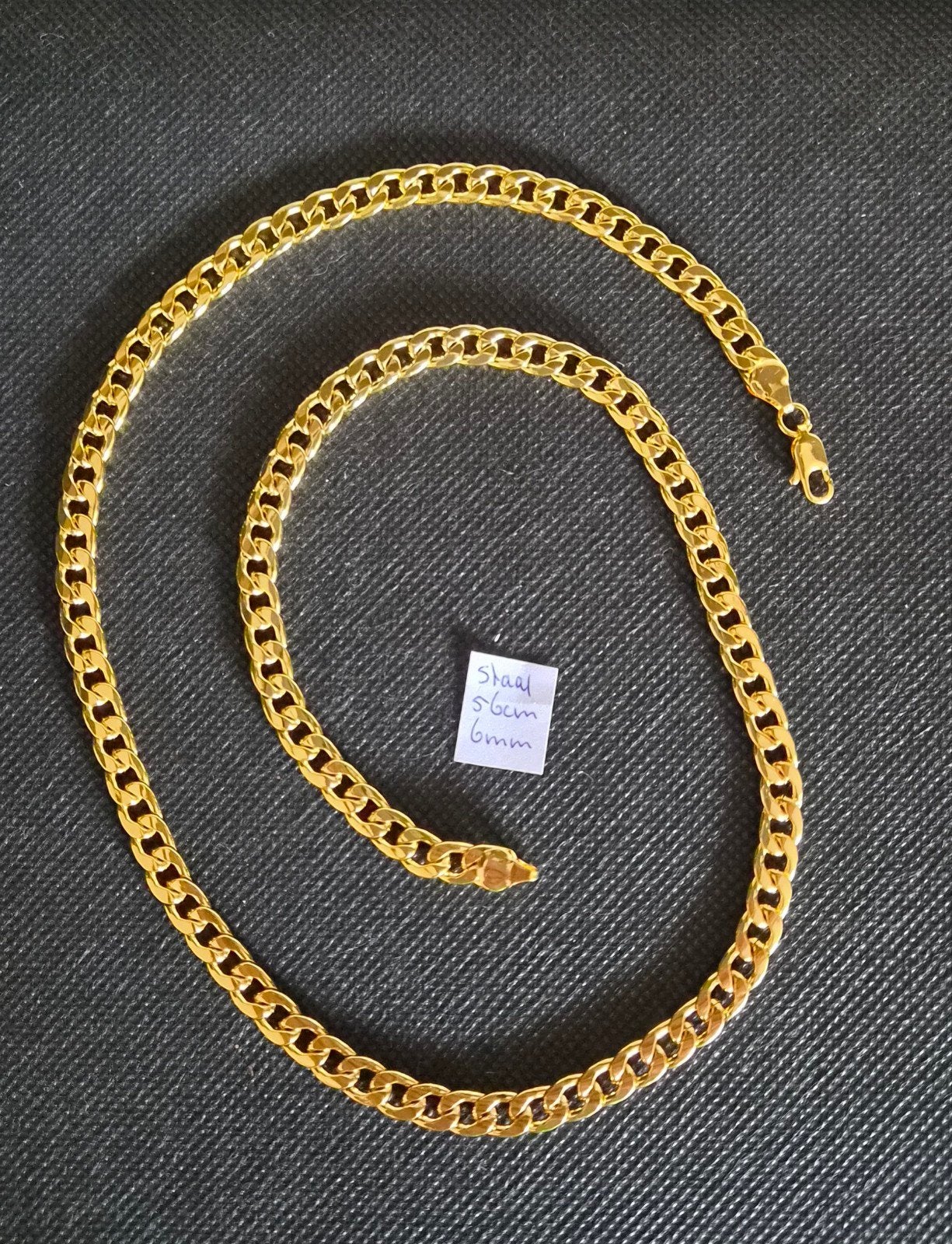 Stoere Cubaanse ketting - 50cm, 6mm, Ophalen of Verzenden, Nieuw, Goud, Overige materialen