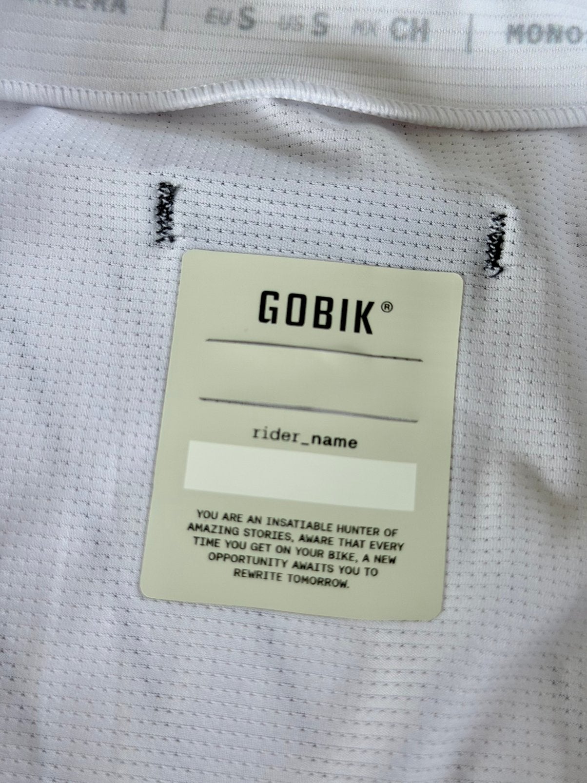 GOBIK Carrera 2.0 Jersey, maat S, wit/zwart, nieuw, Ophalen of Verzenden, Zo goed als nieuw, Bovenkleding