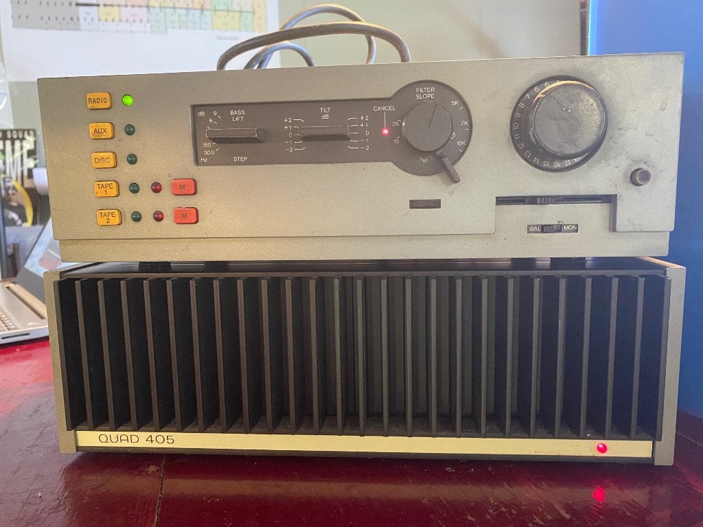 gereviseerde QUAD 405,  legendarische versterker, Ophalen, Refurbished, 120 watt of meer, Overige merken