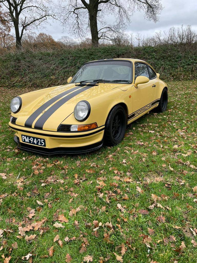 Porsche 911 RS look 3,6 l 280 pk. Uniek nieuwstaat, Auto's, Zwart, Lederen bekleding, Geel, Bedrijf
