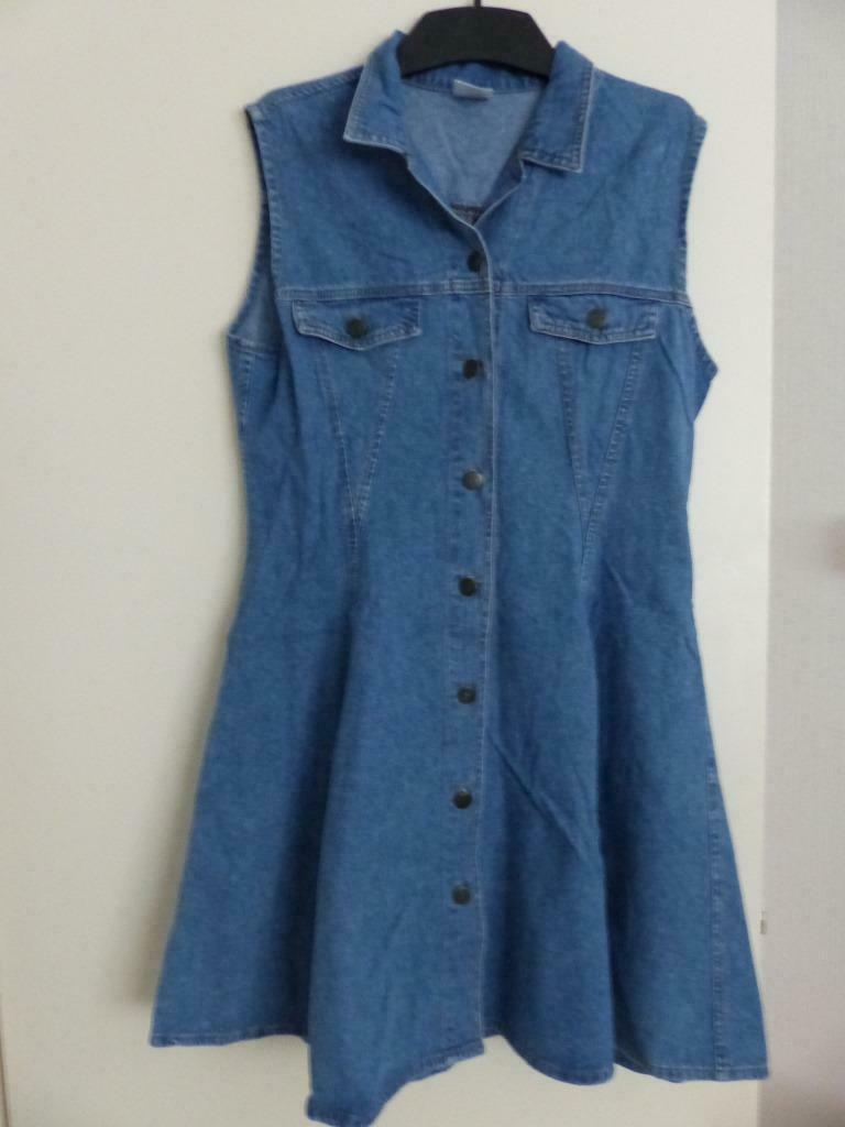 mouwloze jeans jurk, Kleding | Dames, Ophalen, Blauw, Maat 42/44 (L), Zo goed als nieuw