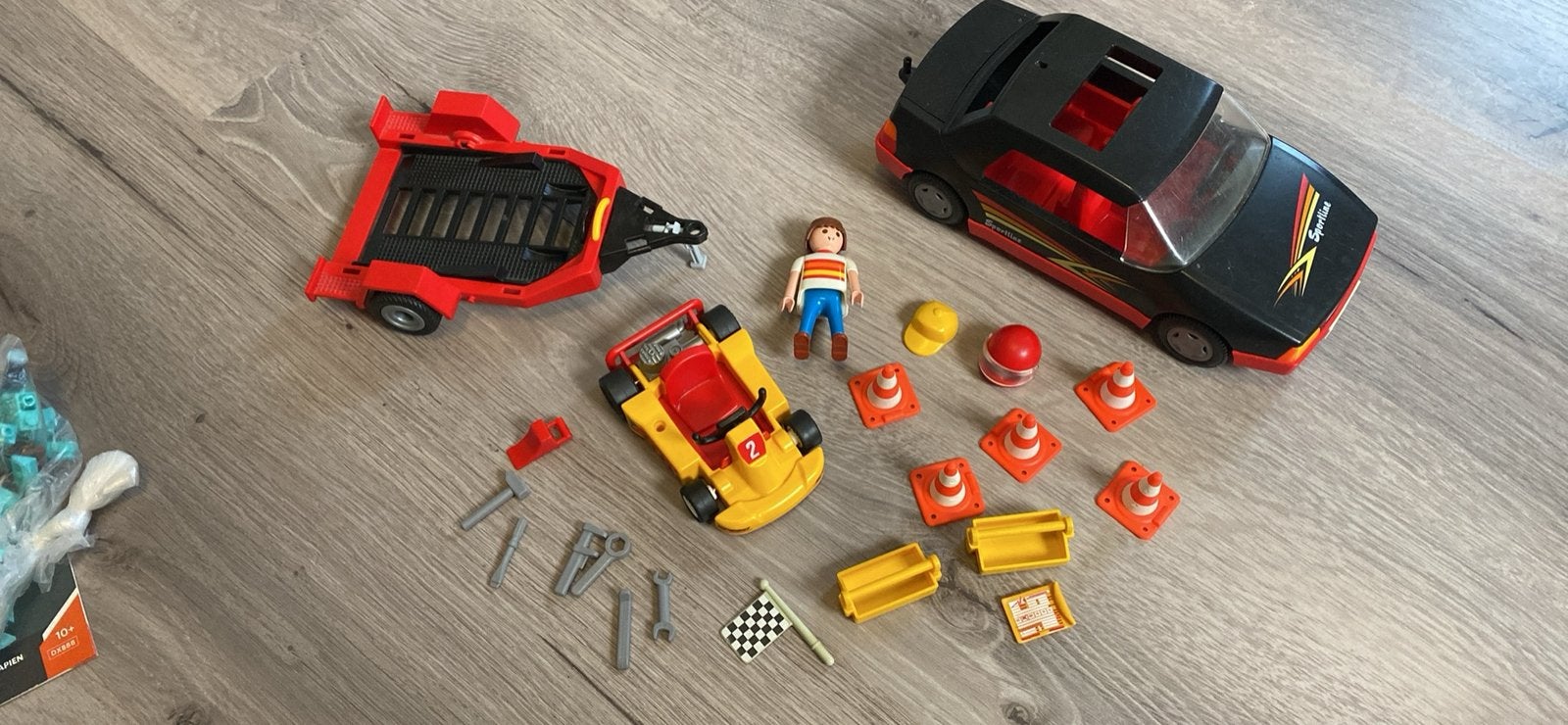 Playmobil raceauto met kart Nr 4442, Ophalen, Gebruikt, Complete set, Voertuig