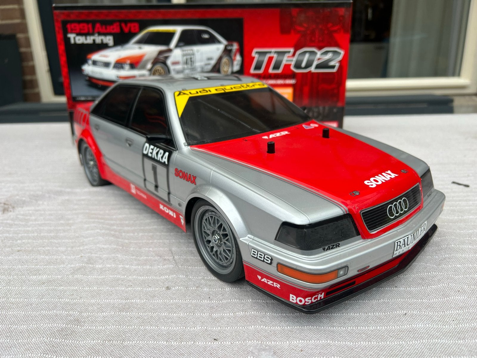 Tamiya TT-02 met alle upgrades, brushless en geluidsmodule, Elektro, Gebruikt, Ophalen of Verzenden, Schaal 1:10