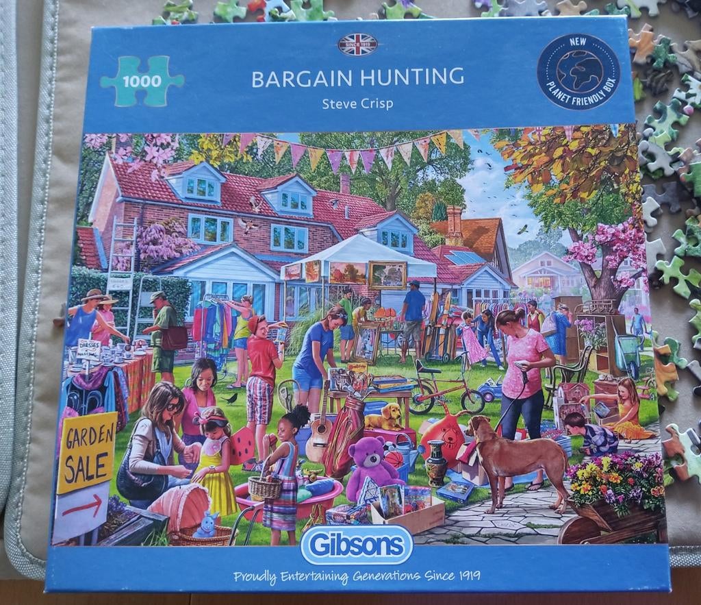 Gibsons Puzzel 1000 Stukjes - Bargain Hunting Steve Crisp, Ophalen of Verzenden, 500 t/m 1500 stukjes, Zo goed als nieuw, Legpuzzel