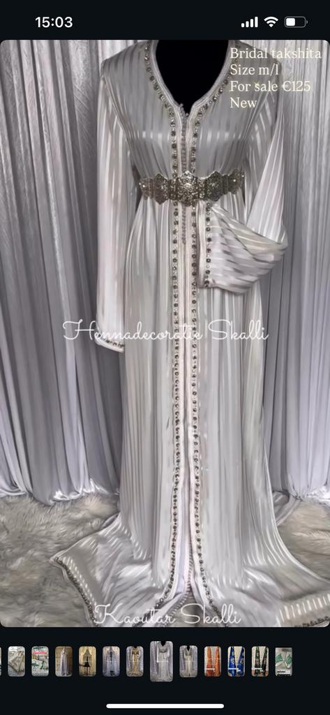 Bridal takshita wit met steentjes, Ophalen of Verzenden, Zo goed als nieuw, Wit, Overige typen