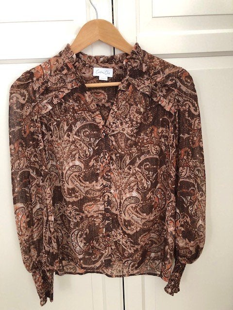 Cotton Club blouse bruin, goud maat XS, Bruin, Ophalen of Verzenden, Zo goed als nieuw, Maat 34 (XS) of kleiner