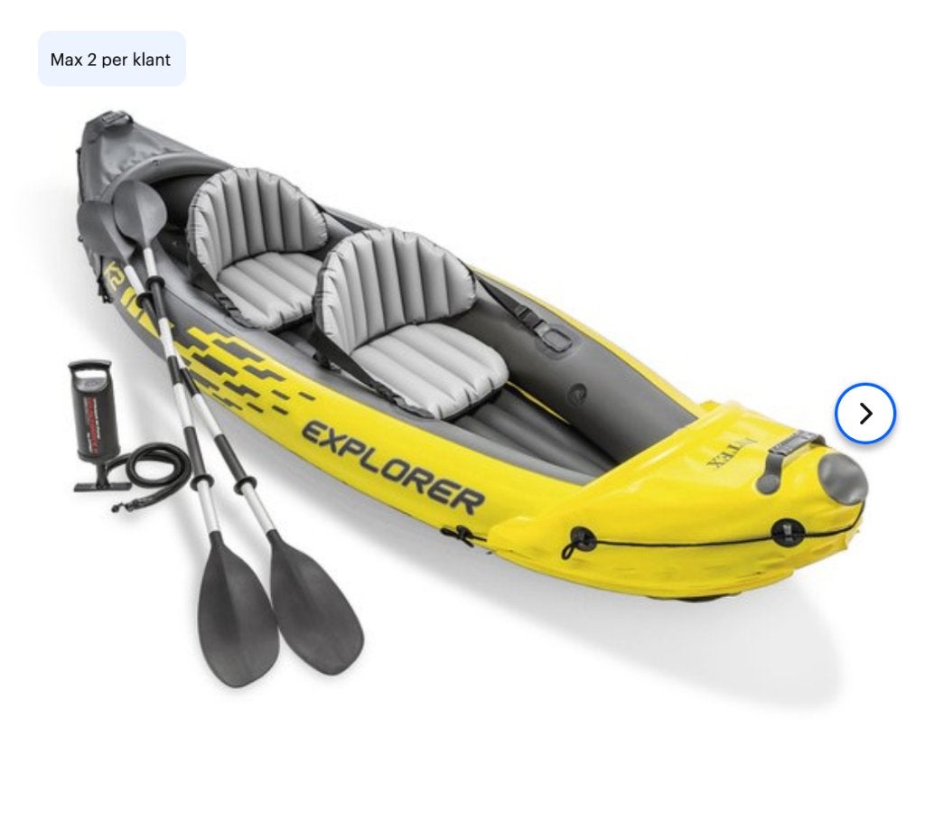 Intex Kayak Explorer K2, Ophalen, Opblaasbaar, Gebruikt, 2-persoons