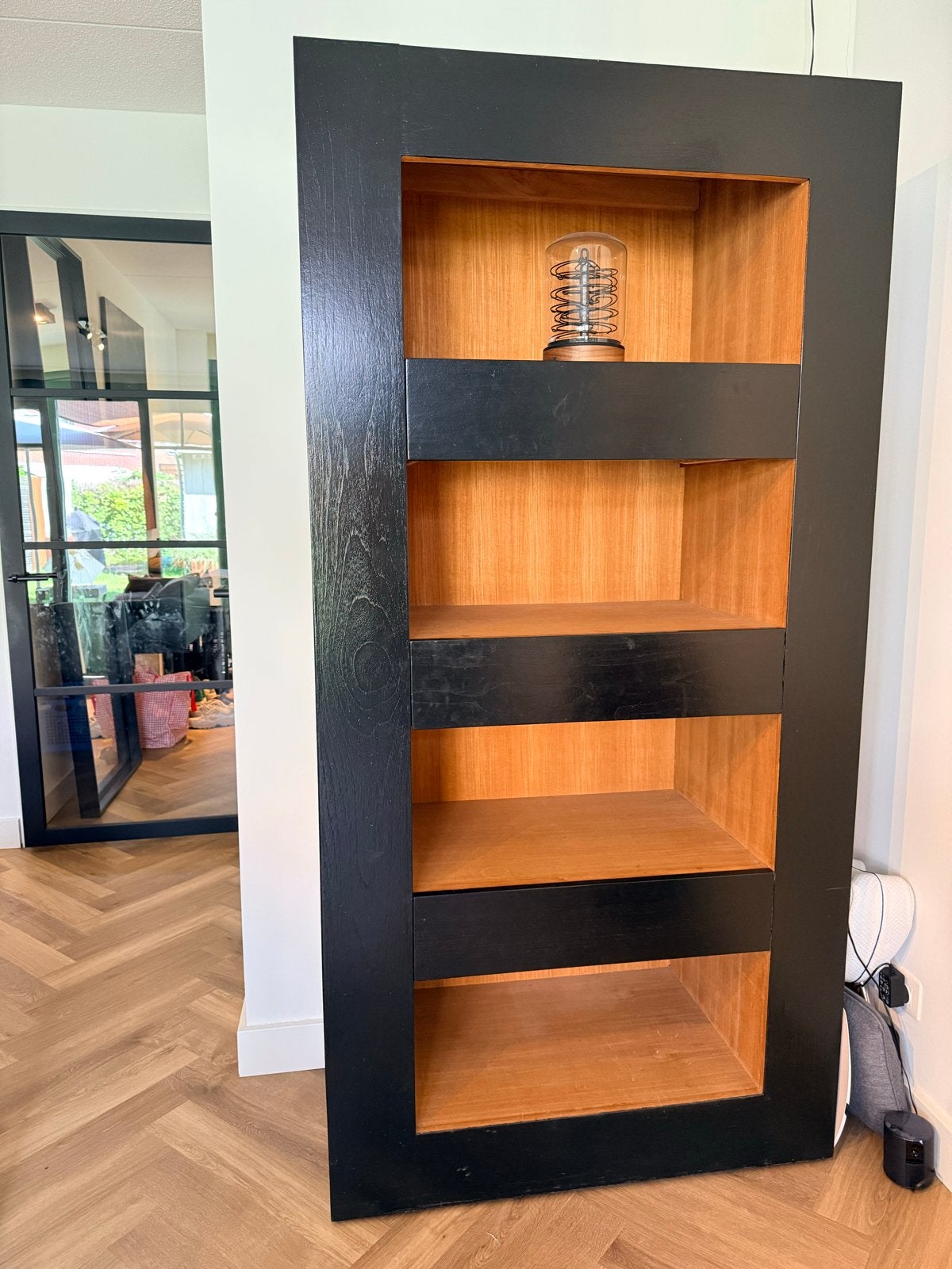 Veelzijdige massief houten kast met open , lades , vakken, Huis en Inrichting, Ophalen, Gebruikt, 200 cm of meer, Met lade(s)