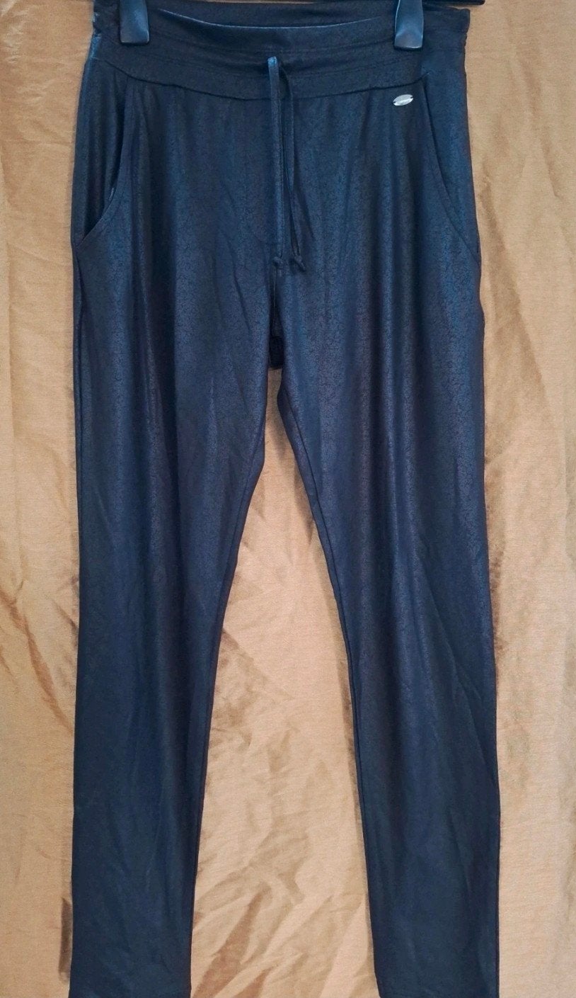 Angelle Milan zwarte broek met patroon - Maat S, Ophalen, Angelle Milan, Zwart, Zo goed als nieuw