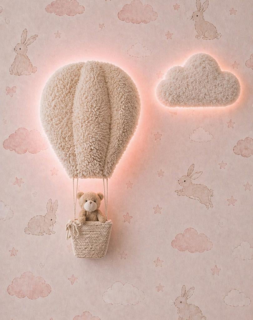 Dreamlight /wandlamp luchtballon+wolkje baby- of kinderkamer, Ophalen of Verzenden
