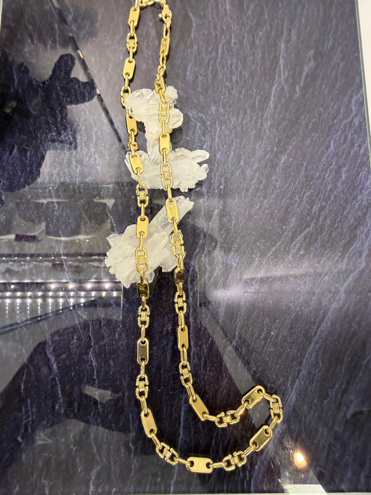 Prachtige 14 karaats gouden monte carlo ketting 60 cm, Sieraden, Tassen en Uiterlijk, Ophalen of Verzenden, Nieuw, Goud, Goud
