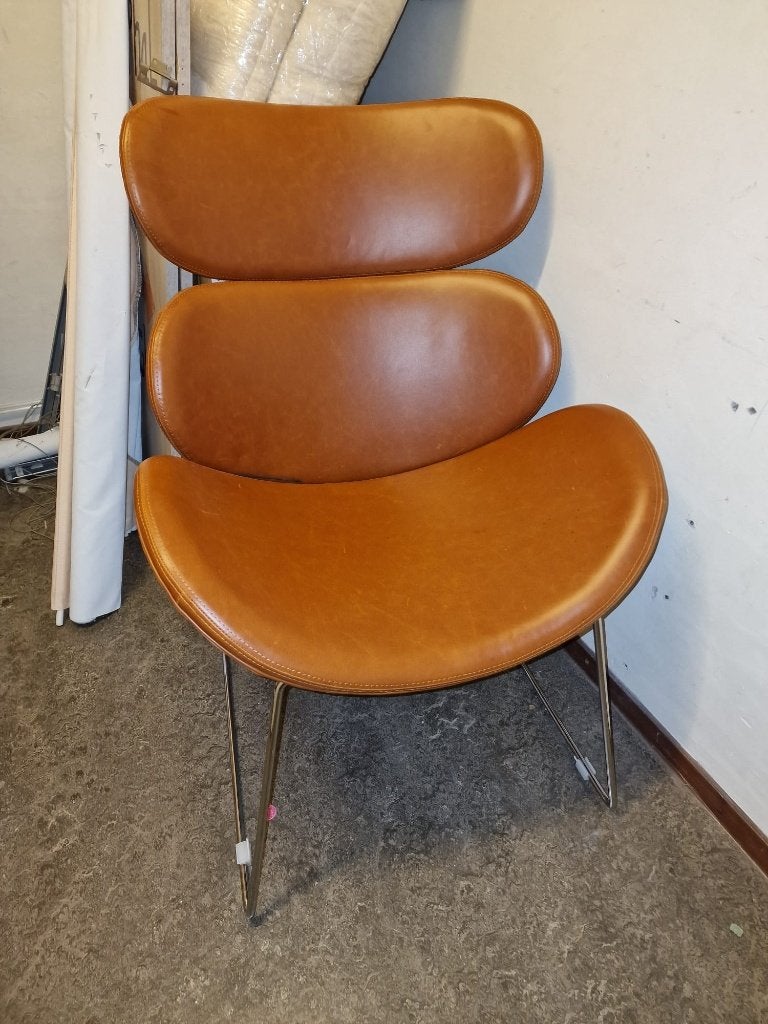 Cezar kunstleren stoel, Huis en Inrichting, Stoelen, Ophalen, Zo goed als nieuw, Bruin, Eén