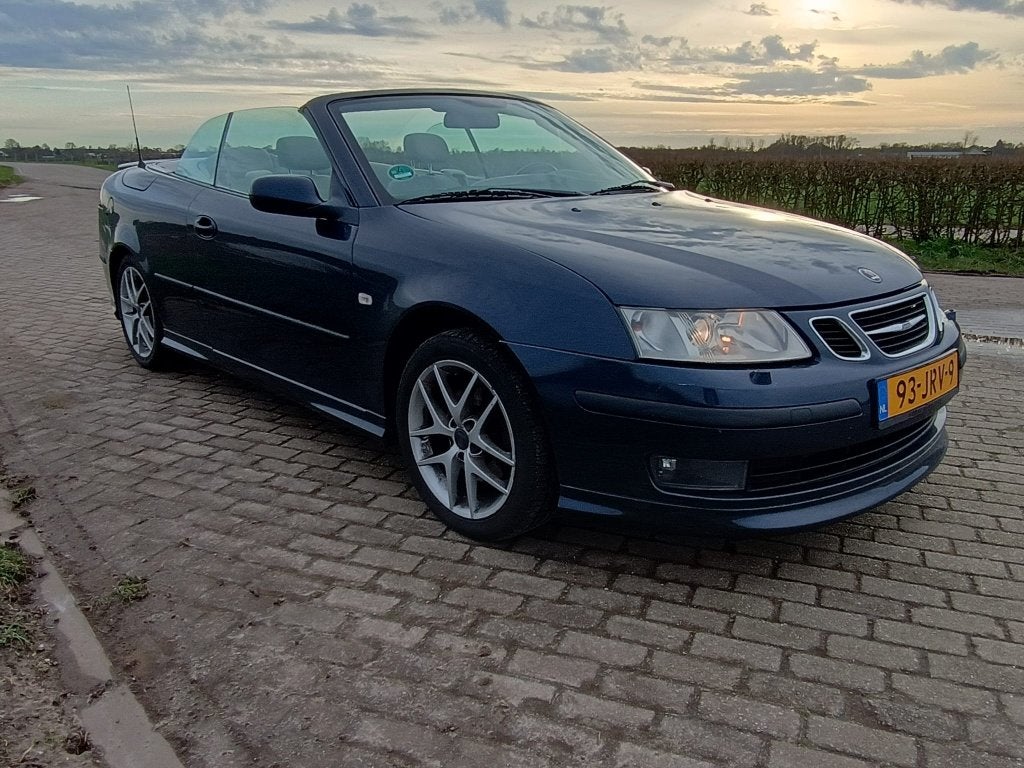 Saab 9-3 2.0 Turbo Aero Cabrio 2004 Blauw, Auto's, Voorwielaandrijving, 1998 cc, Beige, 4 cilinders