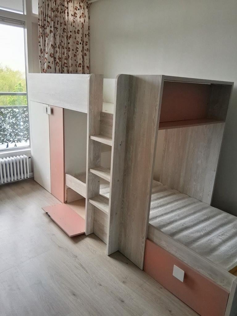 Stapelbed Maxim met opbergruimte en lattenbodem, Ophalen, Gebruikt, 90 cm, Tweepersoons