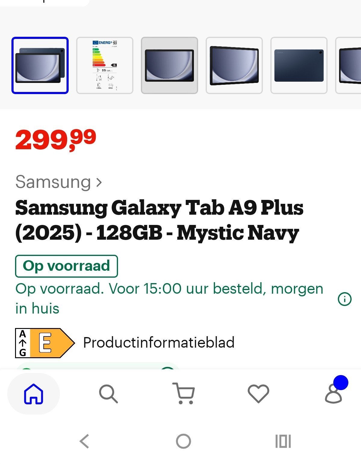 Samsung Galaxy Tab A9+ (2025) - 128GB - Mystic Navy, Computers en Software, Ophalen, Galaxy Tab A9+ (2025), 11 inch, Zo goed als nieuw