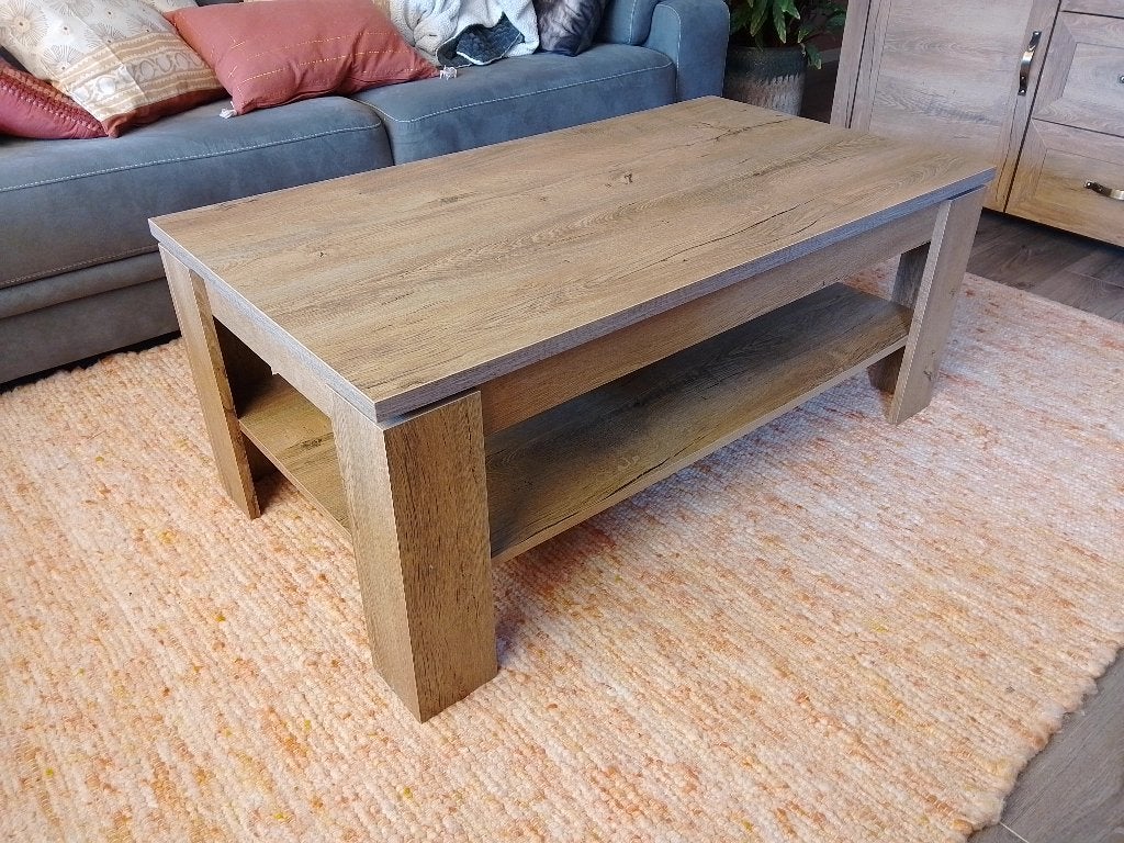 Salontafel + dressoir eiken kleur, Ophalen, Gebruikt, 50 tot 100 cm, 150 tot 200 cm