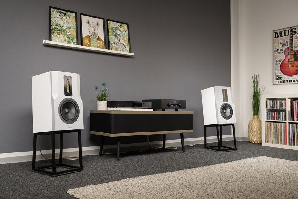 FINK TEAM Kim.  high-end luidspreker set met stands., Audio, Tv en Foto, Nieuw, 120 watt of meer, Front, Rear of Stereo speakers