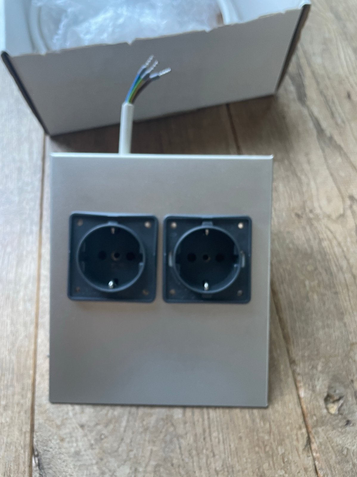 Inbouw RVS stekkerdoos 2 stopcontacten, Ophalen of Verzenden, Nieuw, Stopcontact
