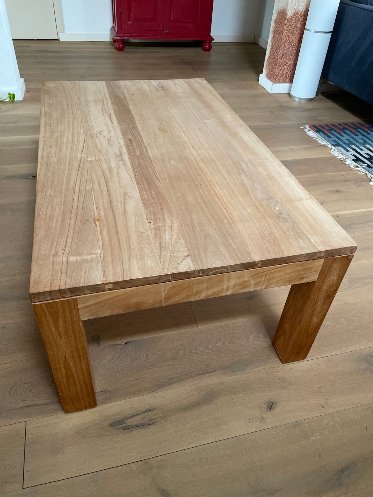 Massief Teakhouten Salontafel - 120x70x45cm, Huis en Inrichting, Ophalen, Gebruikt, 100 tot 150 cm, Teakhout