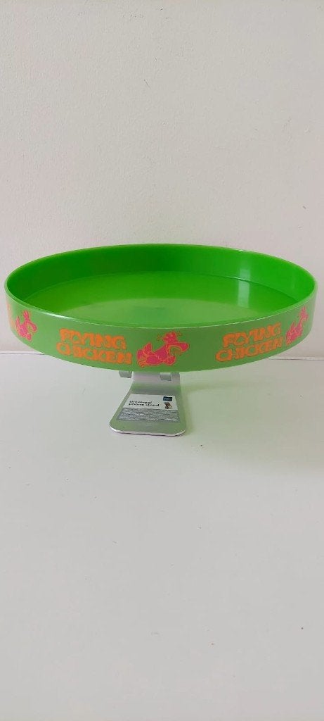Vintage Flying Chicken dienblad jaren 80 – Retro / Neon, Eu, Rond, Ophalen of Verzenden, Zo goed als nieuw