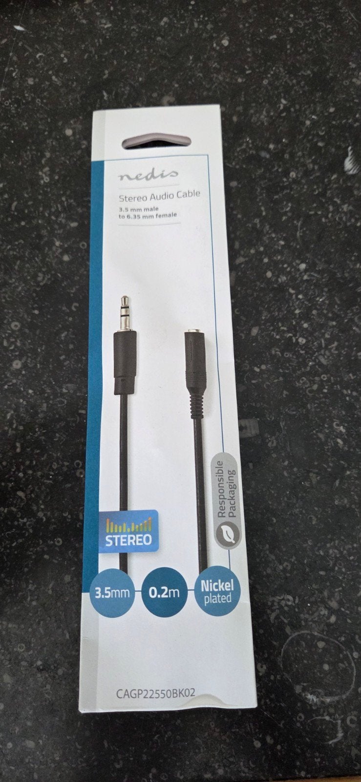 Nedis Stereo Audio Kabel 3.5mm Male naar 6.35mm Female, Ophalen of Verzenden, Nieuw, Minder dan 2 meter, Overige kabels
