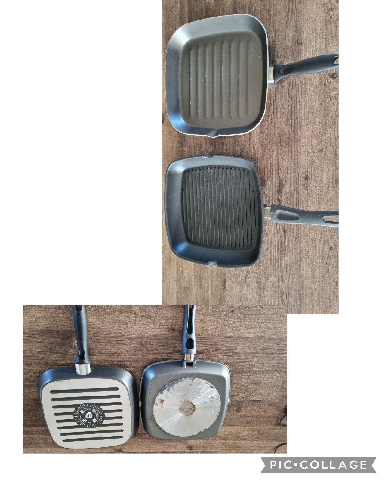 Set van 2 grillpannen - Zo goed als nieuw, Antiaanbaklaag, Overige typen, Aluminium, Ophalen of Verzenden