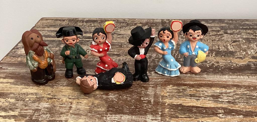 Vintage letterbak poppetjes handgemaakt, Verzamelen, Beelden en Beeldjes, Ophalen