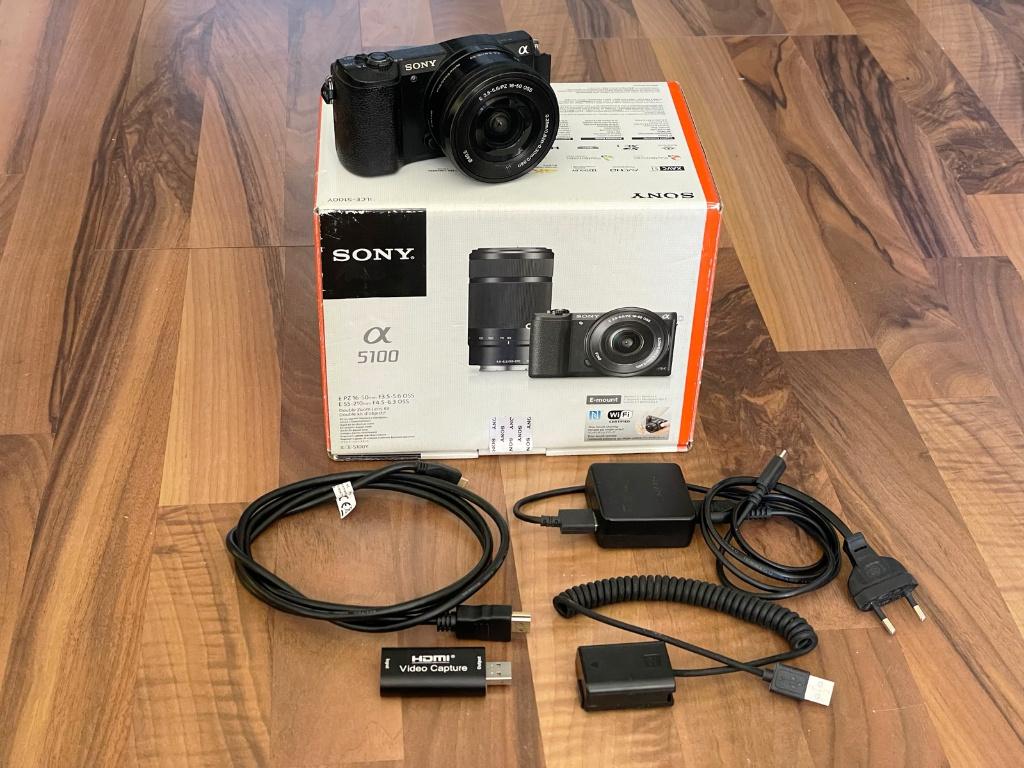 Sony A5100 16-50mm met alles voor streamen, Gebruikt, Verzenden, Compact, Sony