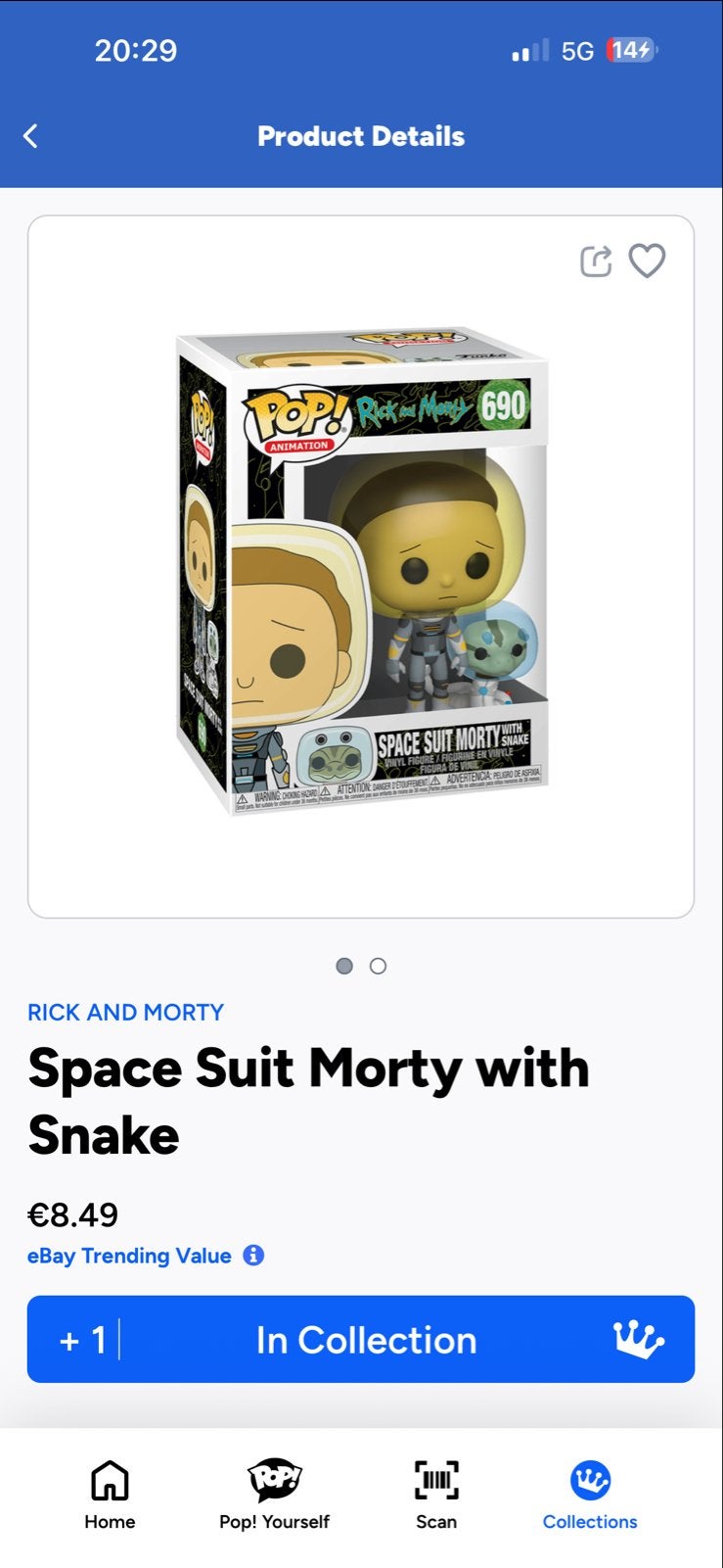 Funko Pop! Rick and Morty Space Suit Morty met Slang #690, Ophalen of Verzenden, Nieuw