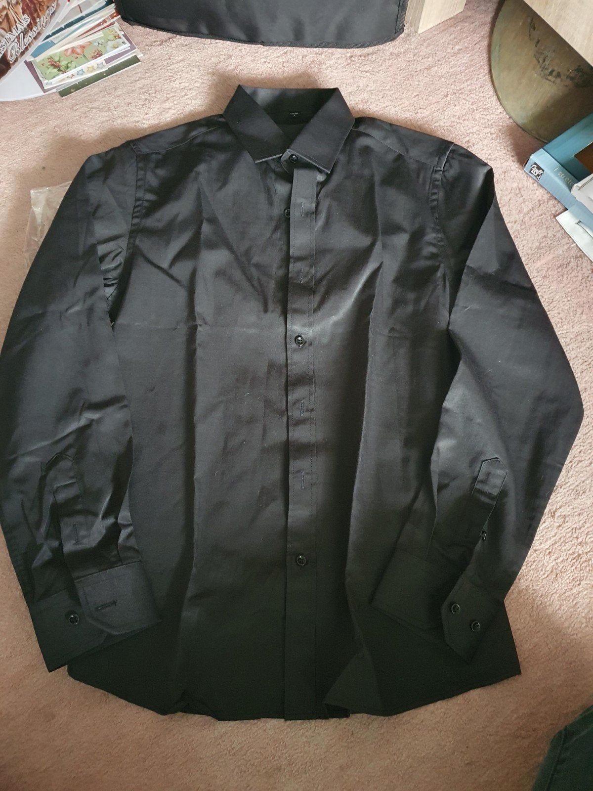 Heren overhemd zwart lange mouwen, Ophalen of Verzenden, Nieuw, Zwart, Halswijdte 39/40 (M)