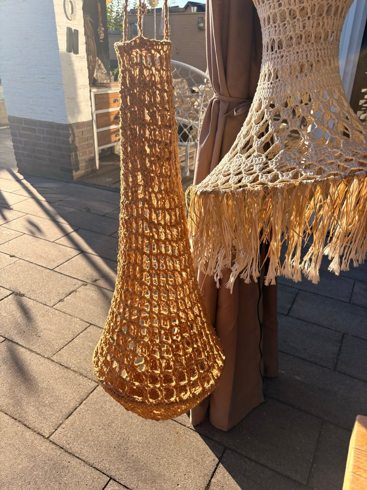 Ibiza Bohemian jute Hanglamp, Overige merken, Natuurlijk materiaal, Beige, Overige fittingen