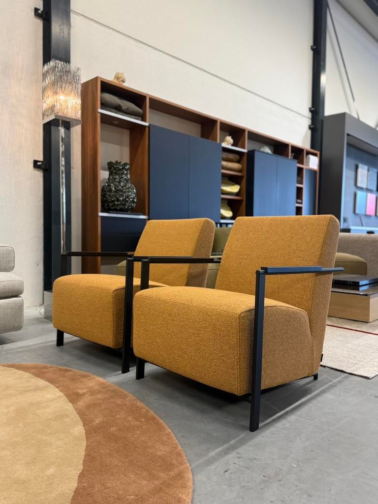 2 Nieuw Harvink Alowa Fauteuil Monza Design stoel Oranje, Harvink, Nieuw, 75 tot 100 cm, Stof