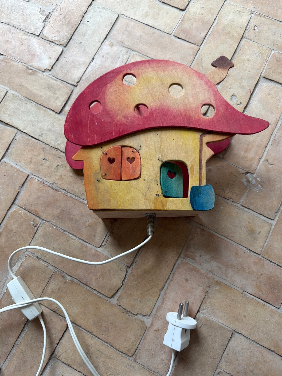 Antroposofisch paddestoel lampje van hout, Ophalen of Verzenden, Gebruikt