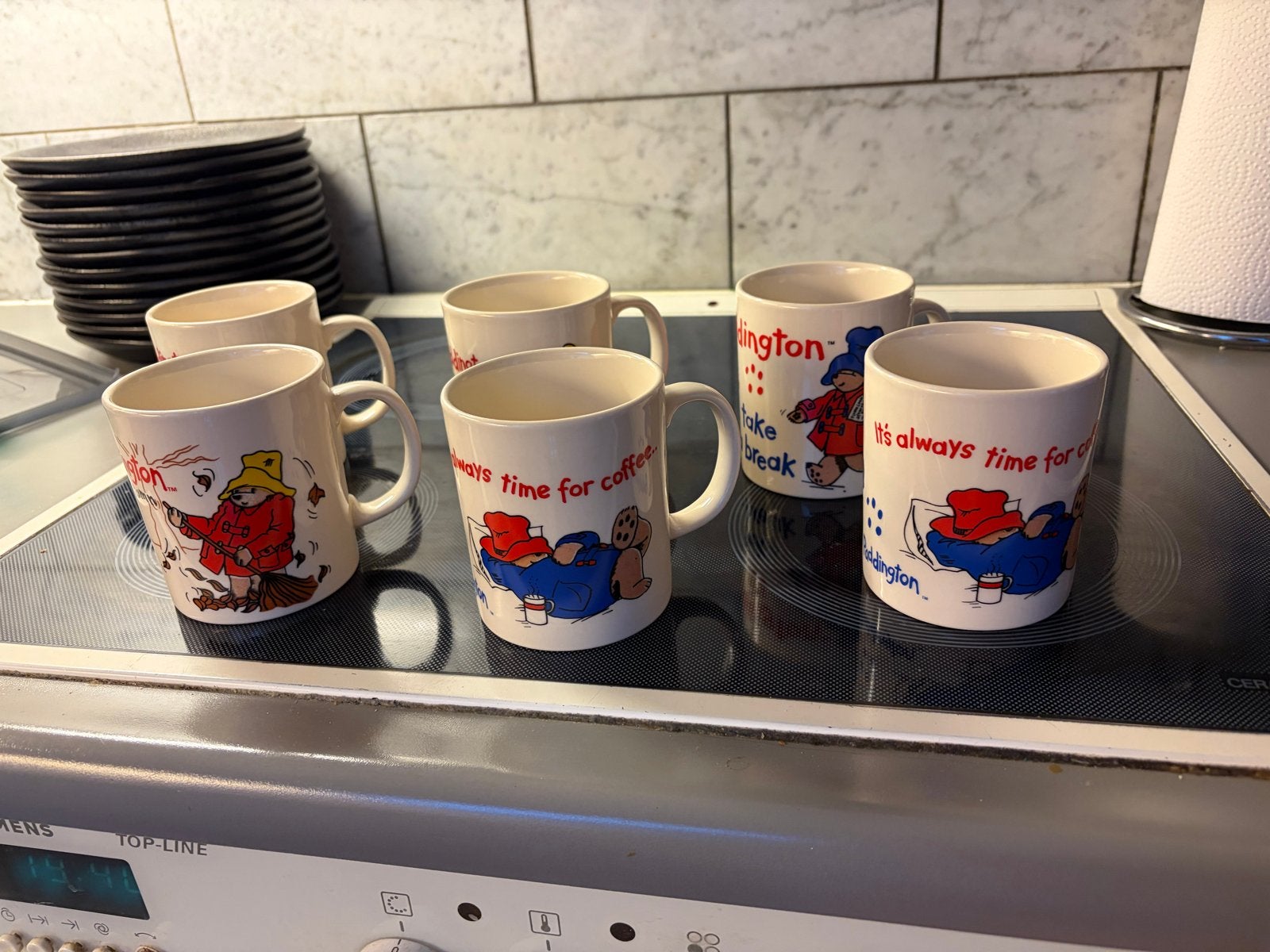 Set van 6 Nostalgische Paddington Mokken - Vintage Servies, Gebruikt, Keramiek, Vintage, Mok