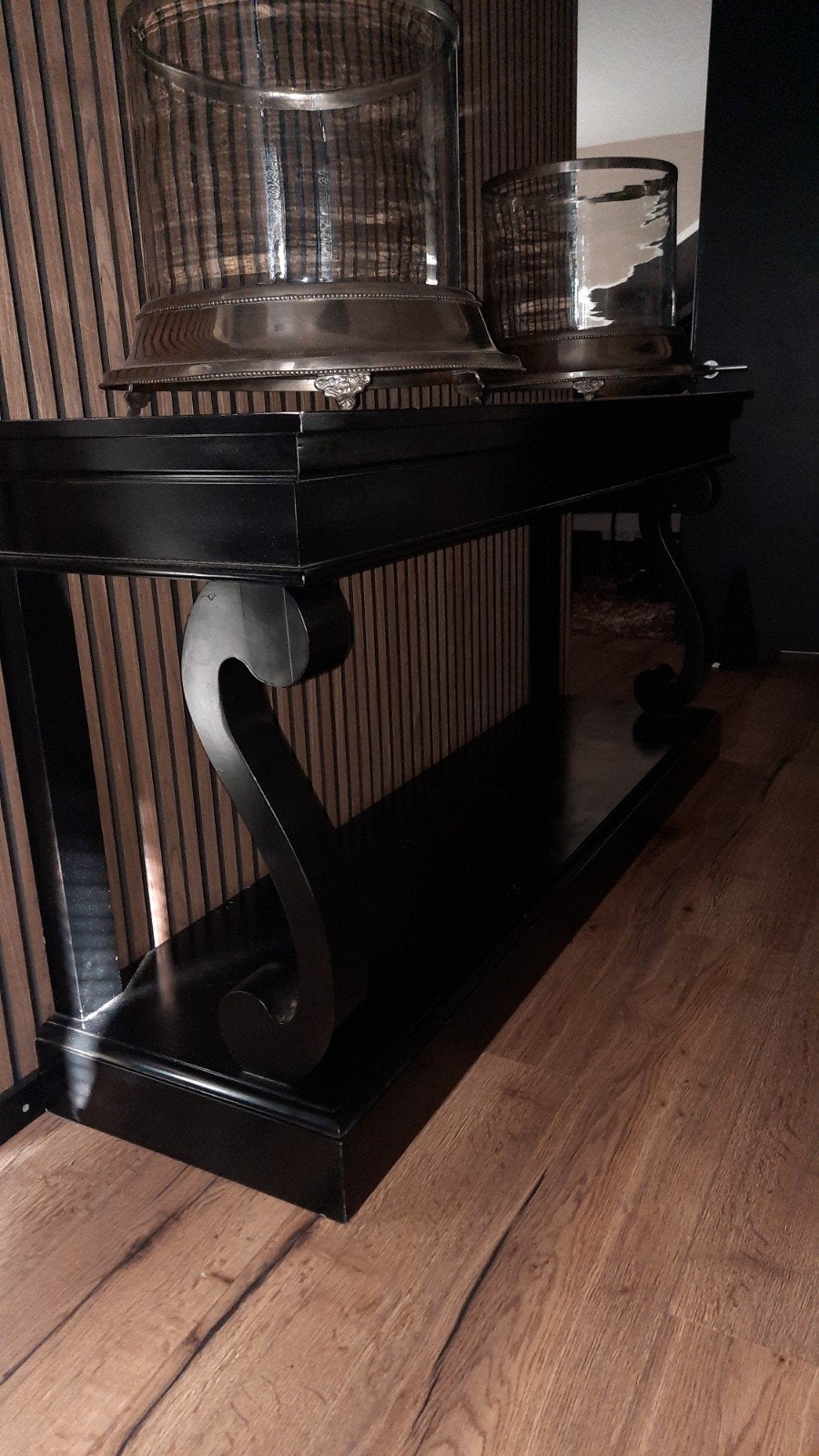 Rofra Sidetable Zwart - 170x45x81 cm met gebruikerssporen, Ophalen, Gebruikt, 150 tot 200 cm, Overige houtsoorten