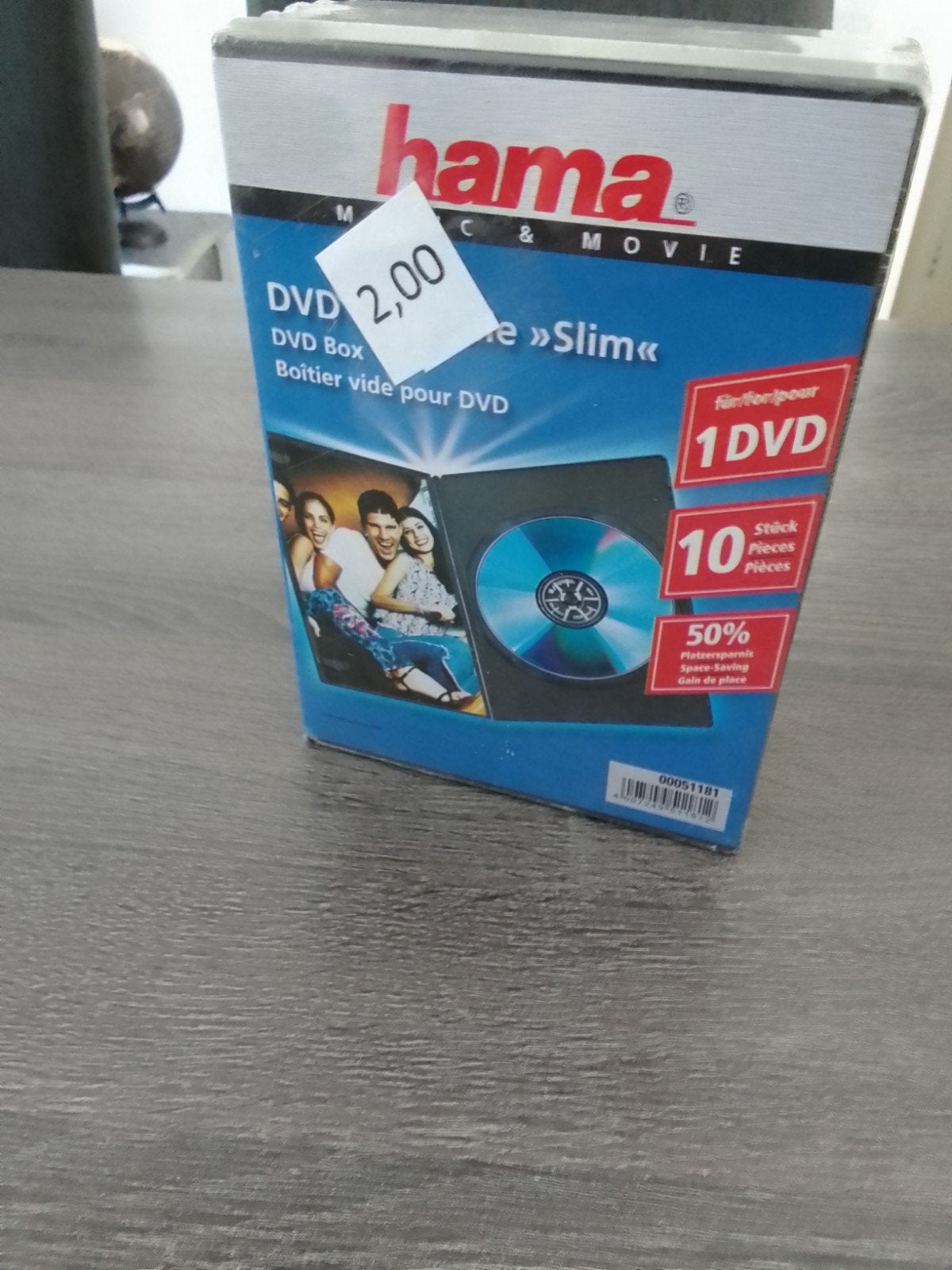 Hama DVD Slim Box - 10 stuks voor 1 DVD, Ophalen, Kunststof, Minder dan 25 discs, Dvd's