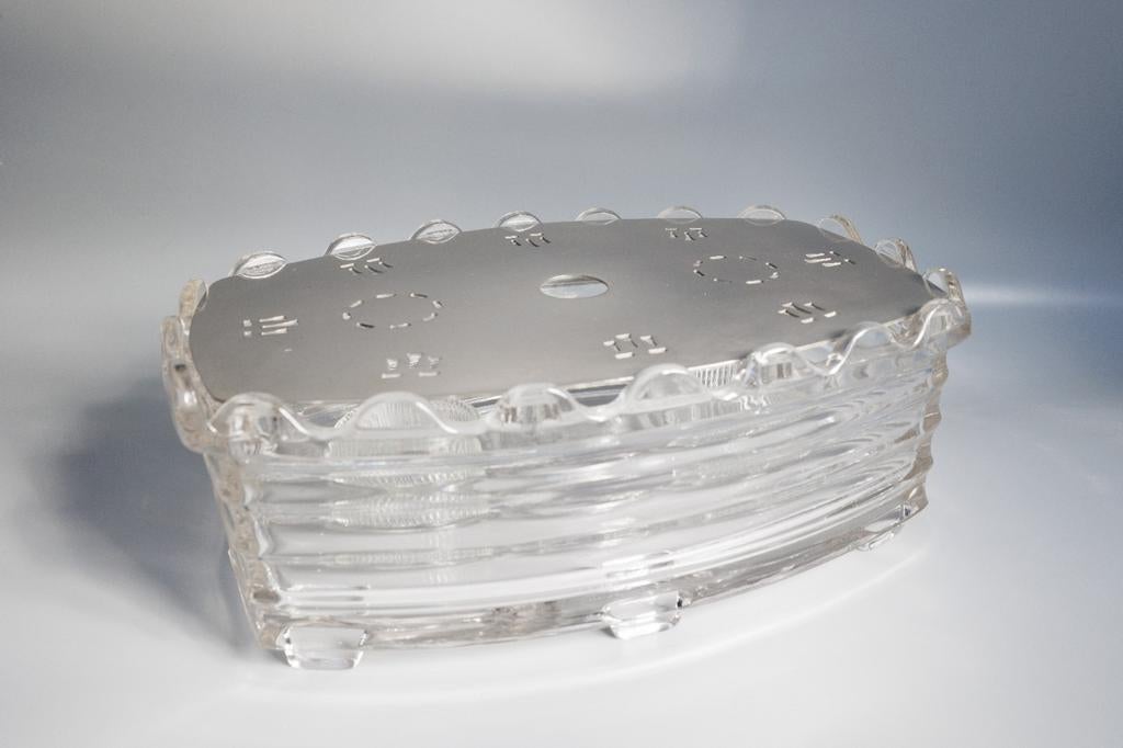 Verkade waxine rechaud / warmhouder – glas & metaal, Antiek en Kunst, Antiek | Glas en Kristal, Ophalen of Verzenden