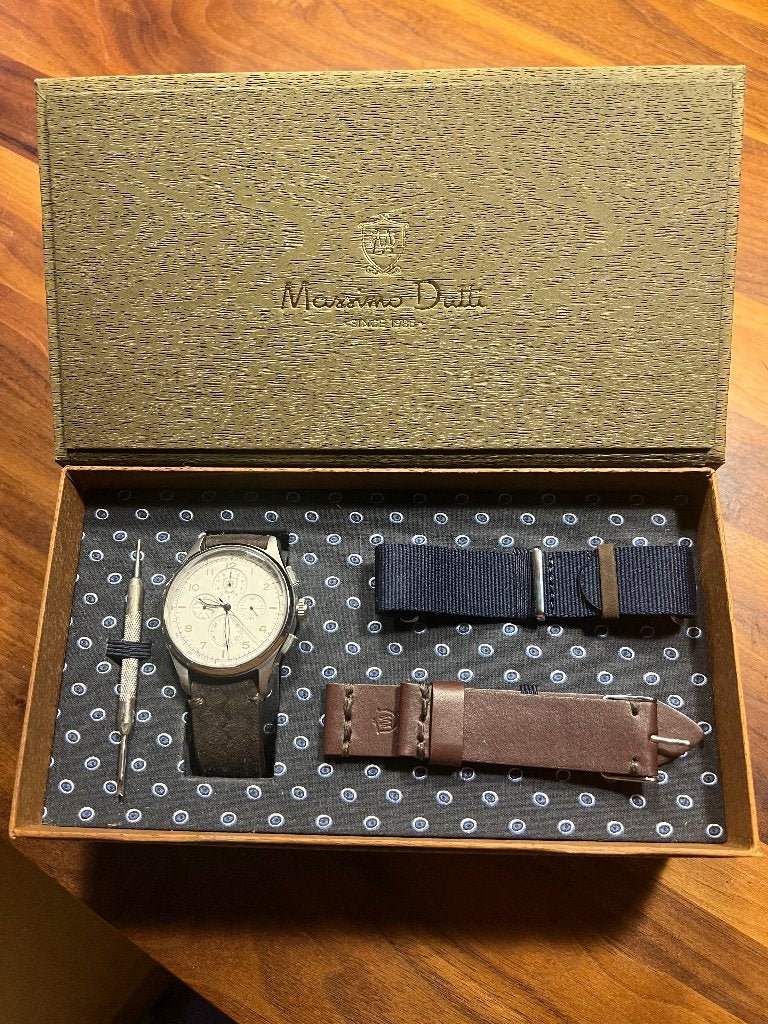 Herenhorloge, Overige merken, Leer, Staal, Polshorloge