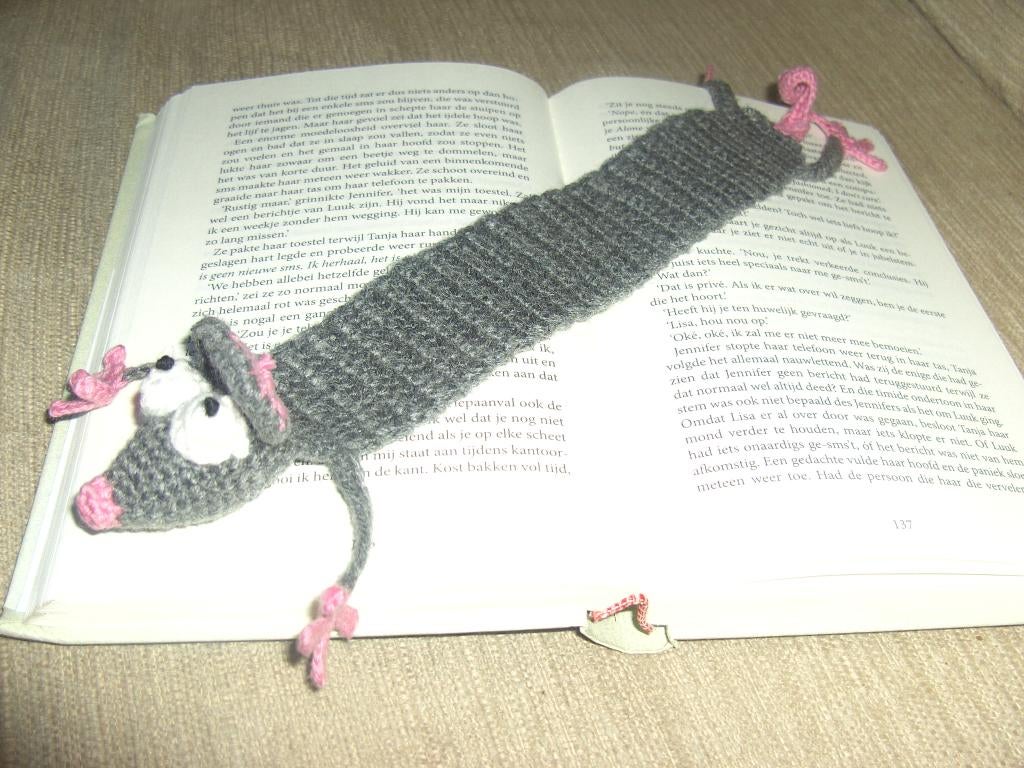 boekenlegger muis gehaakt, Hobby en Vrije tijd, Breien en Haken, Ophalen of Verzenden, Nieuw, Haken, Overige typen