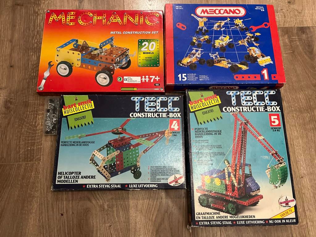 Diverse constructiesets (Meccano, Tecc, Mechanic), Ophalen of Verzenden, Gebruikt