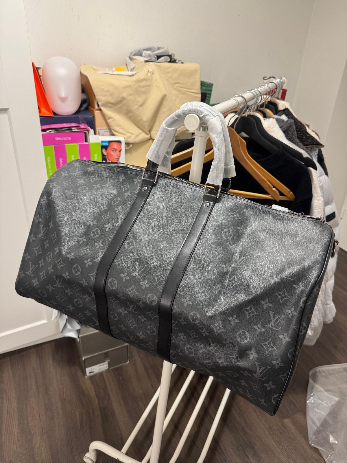 Louis Vuitton Keepall Monogram Eclipse canvas 55, Sieraden, Tassen en Uiterlijk, Tassen | Reistassen en Weekendtassen, Ophalen of Verzenden