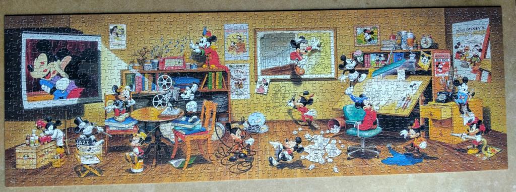 Disney puzzel Tenyo panorama, Ophalen of Verzenden, 500 t/m 1500 stukjes, Zo goed als nieuw, Legpuzzel