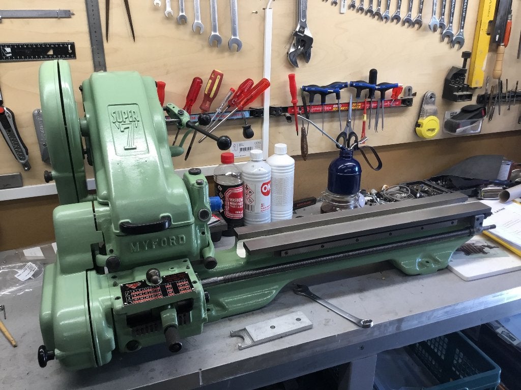 Vroege Myford super7 draaibank, Doe-het-zelf en Verbouw, Draaibanken, Ophalen, Gebruikt, Metaaldraaibank, Minder dan 500 mm