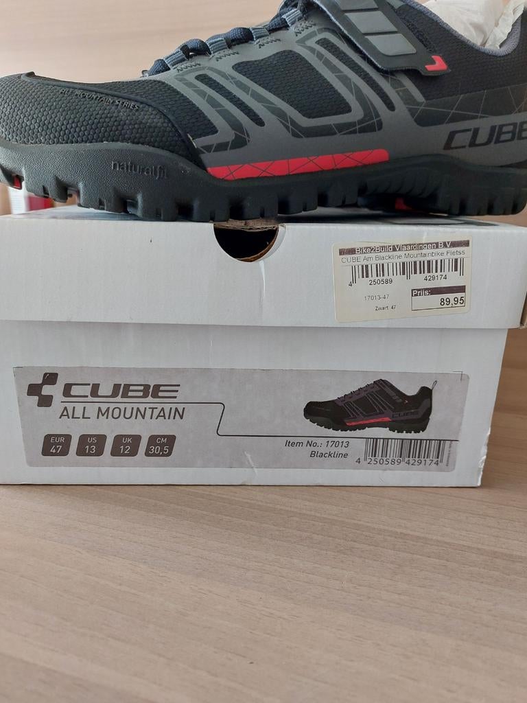CUBE AM Blackline Mountainbike Fietsschoenen Zwart/Rood, Fietsen en Brommers, Fietsaccessoires | Fietskleding, Ophalen, Heren